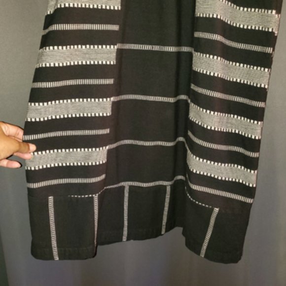 Old Navy vintage Black and Gray Striped Sheath Dress Large Tall - Picture 3 of 8